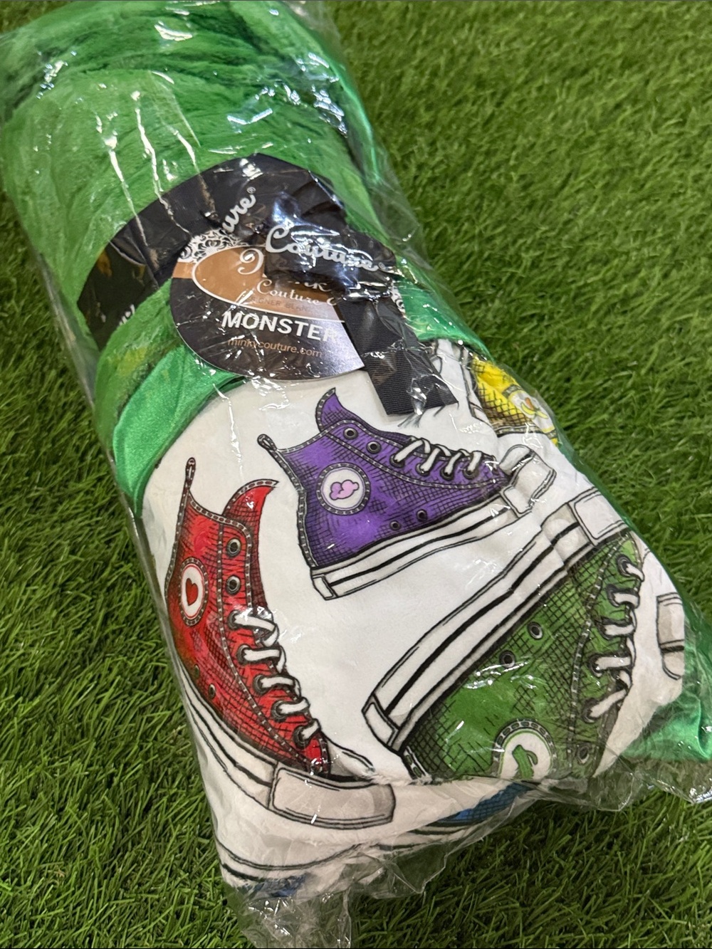 Minky Couture Designer Blanket - High Top Shoe - Monster Size